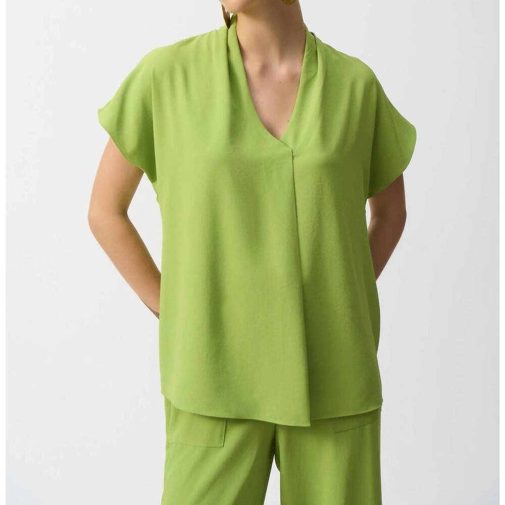 NEW JOSEPH RIBKOFF v-neck dolman sleeve relaxed top in greenery